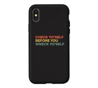 Vérifiez-Vous Avant de Vous détruire Avertissement Idiome Argot Coque pour iPhone X/XS