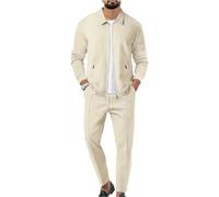 Veriliss 2 Pièces Survêtement Homme Waffle Soft Ensemble Veste Sweat Et Pantalon Jogging Combinaison De Sport