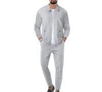 Veriliss 2 Pièces Survêtement Homme Waffle Soft Ensemble Veste Sweat Et Pantalon Jogging Combinaison De Sport