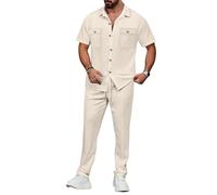 Veriliss 2 Pièces Survêtement Tendance Pour Hommes Sport Costume De Jogging Athlétique Manches Courtes