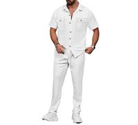 Veriliss 2 Pièces Survêtement Tendance Pour Hommes Sport Costume De Jogging Athlétique Manches Courtes