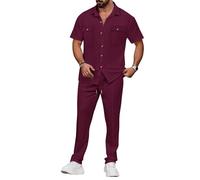 Veriliss 2 Pièces Survêtement Tendance Pour Hommes Sport Costume De Jogging Athlétique Manches Courtes