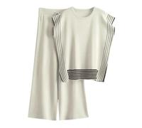 Veriliss 2 Pièces Vêtements pour Femmes Ensemble De Chandails Gilet Tricoté Pantalon À Ceinture Élastique