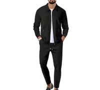 Veriliss 2 Pièces Waffle Soft Hoodie Sportswear Set Ensemble De Survêtement Pour Homme