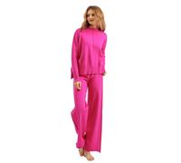 Veriliss Tailleurs-Pantalons Hiver Printemps Femme Ensemble Chic et Elegant Tricoté 2 Pièces D'Intérieur Tenue Décontracté Longues Respirant et Confortable Knit Large Lounge Set