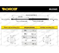 Vérin à gaz de capot ML5562 MONROE pour BMW 5 Touring 5