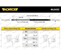Vérin, capot-moteur ML5422 MONROE pour BMW