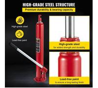 Vérin Hydraulique Long pour Grue d'Atelier 4 Tonnes Cylindre Hydraulique Support Moteur avec Pompe à Simple Piston et Base Plate …