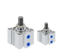 Vérin pneumatique double effet SDA40-B - Alésage compact, course de 40 mm, filetage mâle, longueur réglable de 5 à 100 mm (1 pièce)(SDA40x15-B)