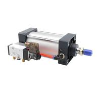 Vérin pneumatique intégré à électrovanne, alésage 50 mm, course 25-1000 mm, kit de vérins pneumatiques sans aimant(SCF50x175,AC110V)