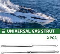 Vérin universel de support de levage en acier inoxydable Fixation d'extrémité en métal Ressort à gaz pour bateau Couvercle de trappe Rangement 15 pouces/380 mm 60 livres/267N/27 kg Argent 2 pièces