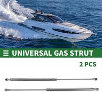 Vérin universel en acier inoxydable pour le support de levage Ressort à gaz à rotule pour le couvercle de levage de la marine de plaisance 20 pouces/500 mm 60 livres/267N/27 kg ton argent 2 pièces