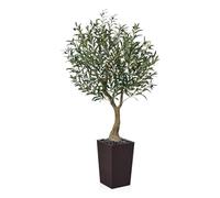 VeriNatural Olivier Artificiel 150 cm - Grande Plante Artificielle avec Pot Conique Marron, Résistantes aux UV Fausse Plante - Décoration Maison, Bureau, Jardin, Extérieur Intérieur, VN137