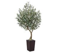 VeriNatural Olivier Artificiel 180 cm - Grande Plante Artificielle avec Pot Conique Marron, Résistantes aux UV Fausse Plante - Décoration Maison, Bureau, Jardin, Extérieur Intérieur, VN137
