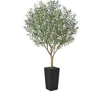 VeriNatural Olivier Artificiel 240 cm - Plante Artificielle Intérieur Décorative avec Pot Conique Noir, Protection UV - Fausse Plante Verte Maison Salon Bureau Jardin Extérieur, VN156