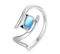 Véritable 925 Argent Sterling Pierre De Lune Chat Anneau Ouvert pour Les Femmes Nouvelle À La Mode Fille Anneau Femmes Déclaration Bijoux Cadeau Exquis