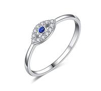 Véritable 925 sterling argent mal gery ring charme bleu cz annex de mariage pour les femmes chanceux de bijoux de dinde chanceux pour fille