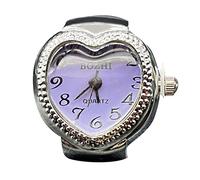 Véritable bague de montre pour indiquer l'heure - Bague ronde et épaisse en argent réglable - Bijoux tendance - Anneaux dinosaures pour couple, taille unique, Métal, Pas de pierre précieuse