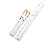 Véritable bande de montre en cuir compatible avec le Citizen Fossil Plain Watch Strap Folli Bracelet Blue Brown Brown 14 mm 16 mm 18 mm (or blanc, 12 mm)
