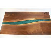 Véritable bois époxy résine rivière table noir eau Tissche Epoxy Meubles Massifs