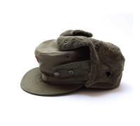 Véritable bonnet d'hiver de l'armée autrichienne, vert olive, badge O.D, olive, taille unique