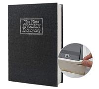 Véritable carnet de transfert en papier sûr pour bijoux, argent et argent liquide, creux avec compartiment caché, clé et cadenas à combinaison (Serrure à clé, Dictionnaire noir)