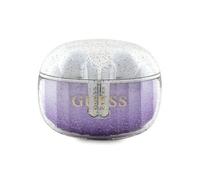 CG Mobile Casque TWS Guess – BT 5.3, IPX4, station d'accueil, Type‑C – Dégradé violet pailleté