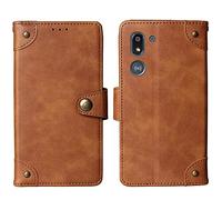 Veritable Cuir Housse Téléphone Case Gel TPU Silicone Skin pour Doro 8050 5.7" Coque Étui Cas Couverture Protecteur Cover Portefeuille Antichoc Cover Case (Marron)