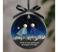 Véritable décoration en verre de mer, souvenir intemporel en forme de cœur, décorations à suspendre pour sapin de Noël, True Friends are Like Sea Glass rare à trouver, art en verre de mer pour