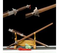 Véritable épée Tai Chi faite à la main de 102cm,épée en bois santal naturel,avec gaine bois massif Bokken,pour l'entraînement au Kendo,la pratique l'épée,les exercices matin et l'entraînement samouraï