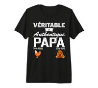 Véritable et Authentique Papa Ours et Papa Poule T-Shirt Haut de Gamme