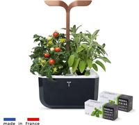 Véritable Exky SMART - Jardinière automatique avec contrôle de la lumière, cuivre noir + 2 recharges d'herbe