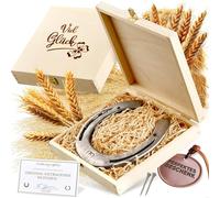 Véritable fer à cheval porté | Porte-bonheur pour un emménagement, une naissance, un baptême, un mariage ou comme cadeau de nouvel an | Certificat d'authenticité inclus