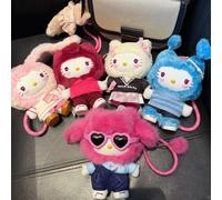 Véritable Hello-Kitty Pop Star velours pendentif série vinyle poupée boîte aveugle à la mode Kawaii Surprise cadeau belle boîte aveugle à la mode jouets Hidden Style