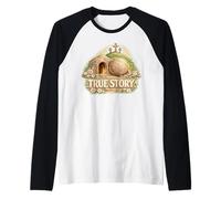 Véritable Histoire de Pâques chrétien Jésus Christ Tombe Vide Croix Manche Raglan