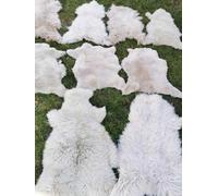 Véritable peau de mouton écologique Peau de mouton brun clair Jusqu'à 140cm 2ème choix Doux plutôt long (5cm -15cm) 40x40cm carré
