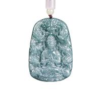 Véritable pendentif en jadéite Nine Dragons Guanyin en jade pour homme et femme, modèle Feng Shui perles au trésor
