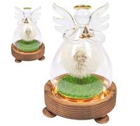 Véritable Pissenlit dans un Verre, Cadeau de Pissenlit, Figurines d'ange, Bonne Chance, Cadeau pour Grand-mère, Mere, Femme, Petite Amie, Fille, Sœur, Cadeau d'anniversaire, Saint-Valentin, Mariage
