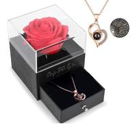 Véritable Rose Eternelle avec Collier I Love You, Cadeau Fete des Meres, Cadeau Maman,Rose Eternelle ,Cadeau Fête des mè Étiquette