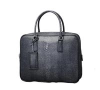 Véritable sac à main de travail en cuir raie exotique avec serrure à code de passe pour homme avec poignée supérieure