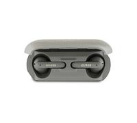 Écouteurs Bluetooth TWS Guess avec logo métallique allongé et étui de chargement (gris)