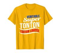Véritable Super Tonton édition limitée Humour Cadeau Oncle T-Shirt, Homme, Doré Vif, S