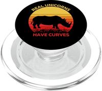 Véritables licornes ont des courbes, rétro et rétro, rhinocéros PopSockets PopGrip pour MagSafe