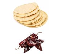 Véritables tortillas mexicaines avec Nixtamal 500 g & Chili Guajillo Morceaux entiers séchés au soleil 100 g