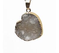 Vérite de forme de lune de pierre Pendant Natural Unique Design Charm Collier Gold Couleur avec des chaînes de 18 pouces Great Cadeau