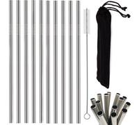 Verk 01443 Pailles en acier inoxydable 10 pièces droites + 1x brosse de nettoyage