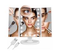 Verk 15473_B Miroir cosmétique 22 LED, USB blanc