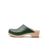VERKA BLOMMA Sabots en bois pour femme, vert mousse, 7-7.5