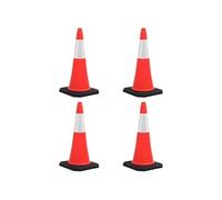 vidaXL Cônes de signalisation 75 cm – Réfléchissants, base lourde – 4 pièces