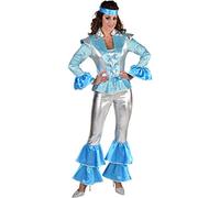 verkleedpak Dancing Queen polyester zilver mt L